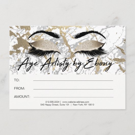 Gold Marble Makeup Beauty Eyes Certificate Ebony (Voorkant)