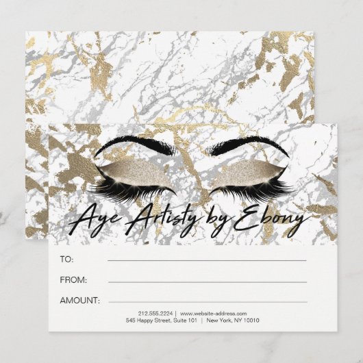 Gold Marble Makeup Beauty Eyes Certificate Ebony (Voorkant / Achterkant)