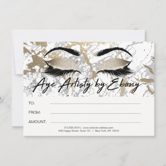Gold Marble Makeup Beauty Eyes Certificate Ebony (Voorkant)