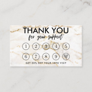 Gold Marble Makeup Hair Bedankt Loyalty Card Visitekaartje