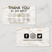 Gold Marble Makeup Hair Bedankt Loyalty Kaart Visitekaartje (Voorkant / Achterkant)