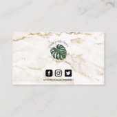 Gold Marble Makeup Hair Logo Loyalty Kaart Visitekaartje (Achterkant)