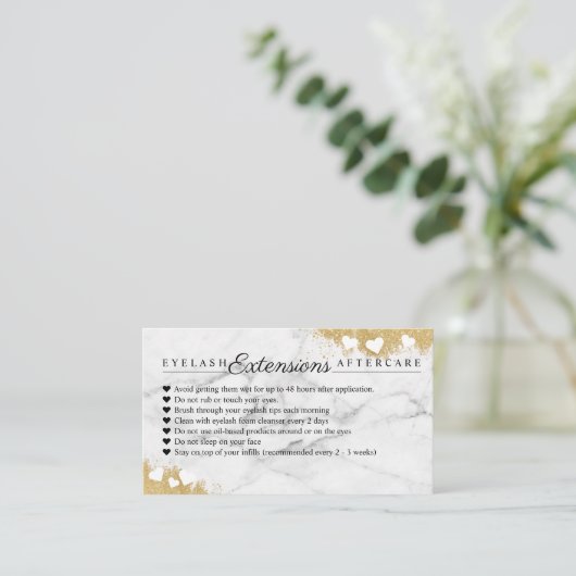 Gold Marble Mascara Eye wimpers Nazorg Tips Aanbevelingskaartje (Staand voorkant)