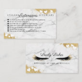 Gold Marble Mascara Eye wimpers Nazorg Tips Aanbevelingskaartje (Voorkant / Achterkant)