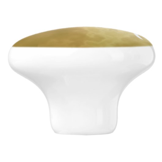 Gold Marble met naam en Initiaal Keramische Knop (Zijkant)