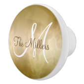 Gold Marble met naam en Initiaal Keramische Knop (Rechts)