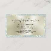 Gold Marble Modern Elegant Blue Makeup Artist Chic Visitekaartje (Achterkant)