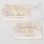 Gold Marble Modern Elegant Roos Gold Makeup Visitekaartje (Voorkant / Achterkant)