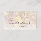 Gold Marble Modern Elegant Roos Gold Makeup Visitekaartje (Voorkant)