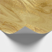 Gold Marble Molten Glam Shiny Cadeaupapier (Hoek)