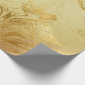 Gold Marble Molten Glam Shiny Cadeaupapier (Hoek)