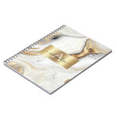 Gold Marble Monogram Aangepast Initiaal en naam Notitieboek (Linkerzijde)