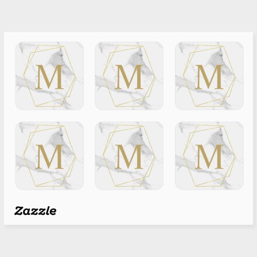 Gold Marble Monogram Sticker (Vel)