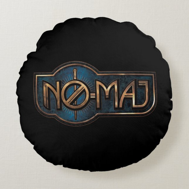 Gold & Marble NO-MAJ™-badge Rond Kussen (Voorkant)