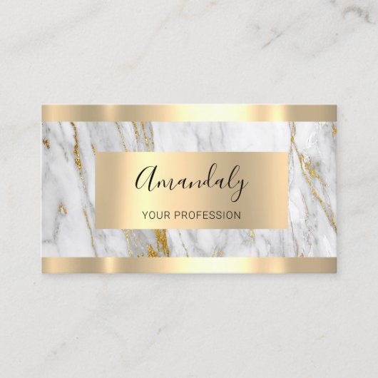 Gold Marble omhuld 6 Punches 50% korting Visitekaartje (Voorkant)