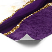 Gold Marble Paarse Agaat bruiloft welkom Poster (Hoek)