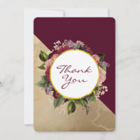 Gold Marble Pattern en Burgundy Floral