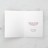 Gold Marble Pattern en Burgundy Floral Birthday Kaart (Binnen)