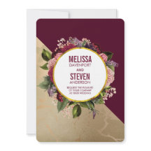 Gold Marble Pattern en Burgundy Floral Wedding