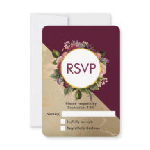 Gold Marble Pattern en Burgundy Floral Wedding