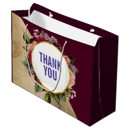 Gold Marble Pattern en Burgundy Florals Hartelijk Groot Cadeauzakje