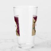 Gold Marble Pattern en Burgundy Florals Monogram Glas (Links)