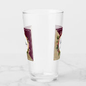 Gold Marble Pattern en Burgundy Florals Monogram Glas (Rechts)