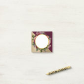 Gold Marble Pattern en Burgundy Florals Post-it® Notes (Op bureau)
