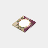 Gold Marble Pattern en Burgundy Florals Post-it® Notes (Schuin)