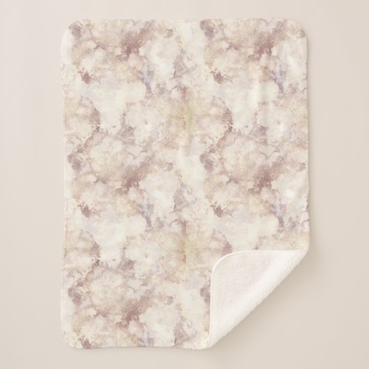 Gold Marble Pattern Sherpa Blanket Sherpa Deken (Voorkant)