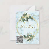 Gold Marble QR Code Baby Boy Douche Uitnodiging (Achterkant)