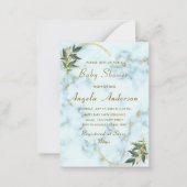 Gold Marble QR Code Baby Boy Douche Uitnodiging (Voorkant)