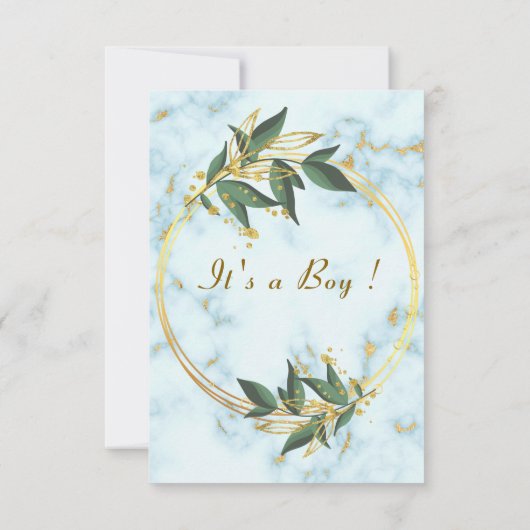 Gold Marble QR Code Baby shower Invitation voorbee Kaart (Achterkant)