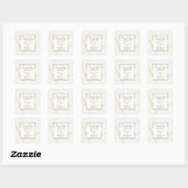 Gold Marble script Wedding Hartelijk dank Vierkante Sticker (Vel)