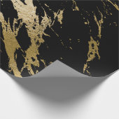 Gold Marble Shiny Glam Black - Minimale Abstracte Cadeaupapier (Hoek)