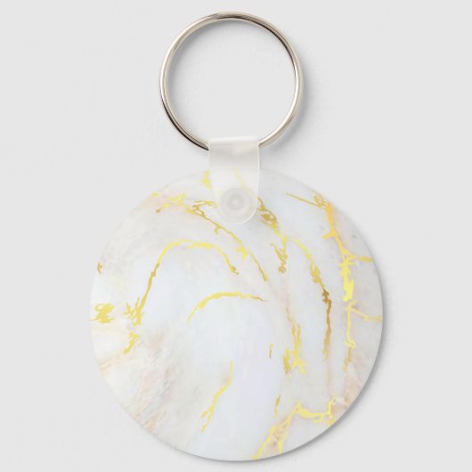Gold Marble Sjabloon Trendy Elegant Customize Sleutelhanger (Voorkant)