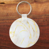 Gold Marble Sjabloon Trendy Elegant Customize Sleutelhanger (Voorkant)