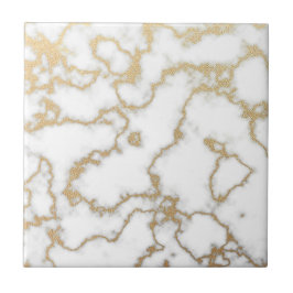 Gold Marble Sparkly Glitter Moderne Simple Tegeltje