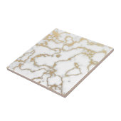 Gold Marble Sparkly Glitter Moderne Simple Tegeltje (Zijkant)