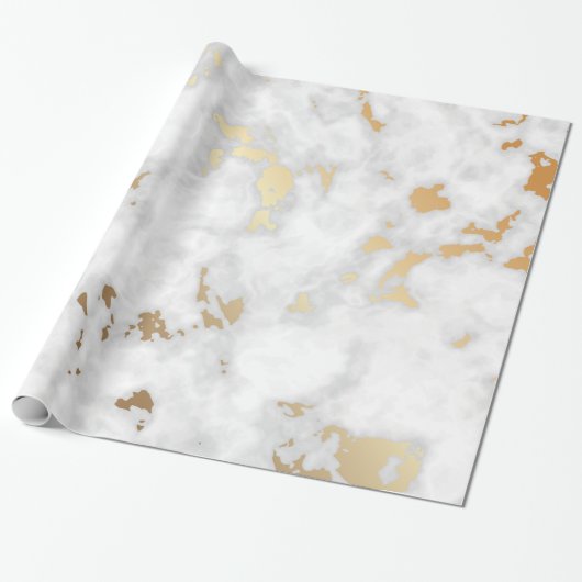 Gold Marble Stone luxe Cadeaupapier (Uitgerold)