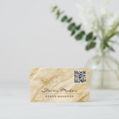 Gold Marble Stone | Visitekaartje QR-code (Staand voorkant)