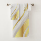 Gold Marble Swirl Towel Set Bad Handdoek (Insitu)