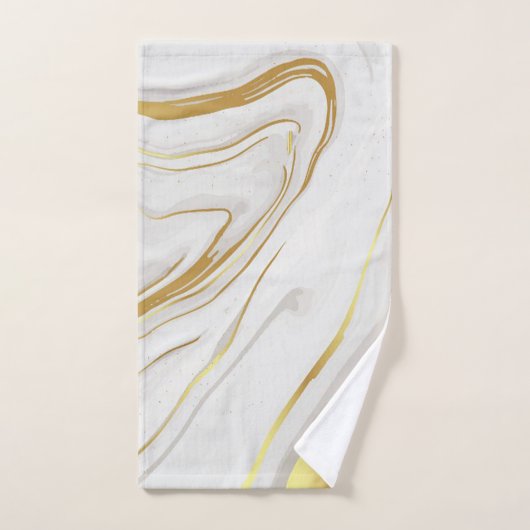 Gold Marble Swirl Towel Set Bad Handdoek (Handdoek)