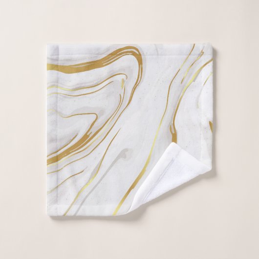Gold Marble Swirl Towel Set Bad Handdoek (Wasdoekje)