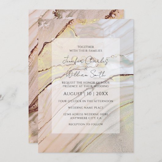 Gold Marble-Waterverf - Elegant modern Kaart (Voorkant / Achterkant)