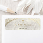 Gold Marble Wedding Return-adres Etiket (Insitu)