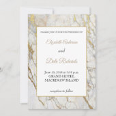 Gold Marble Wedding Uitnodiging (Voorkant)