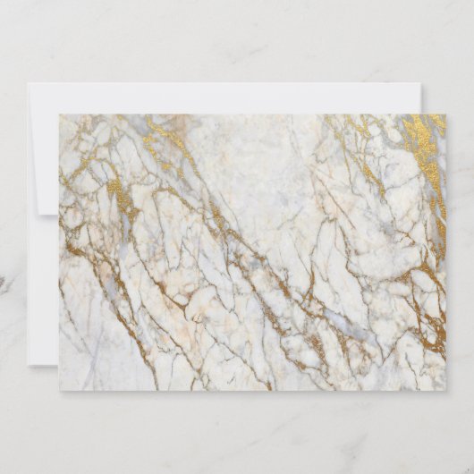 Gold Marble Wedding Uitnodiging (Achterkant)