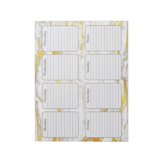 Gold Marble Weekly Planner 40 pagina's Notitieblok (Linkerzijde)