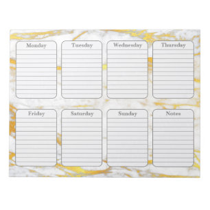 Gold Marble Weekly Planner 40 pagina's Notitieblok